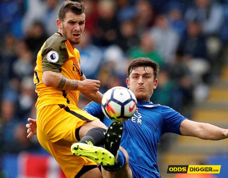 New England international and Leicester signing Harry Maguire in action