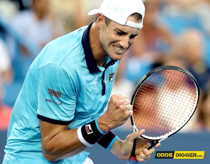 John Isner scores