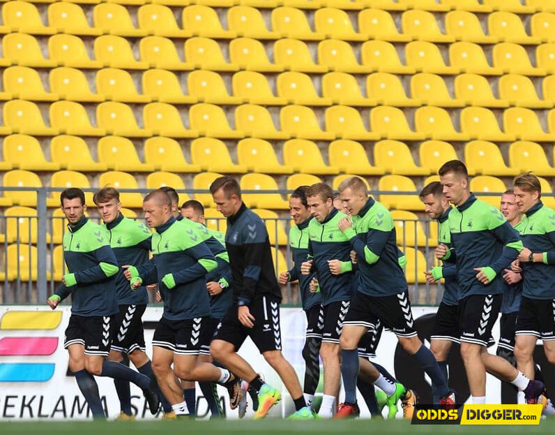 Scotland’s players train ahead of their clash with Lithuania.