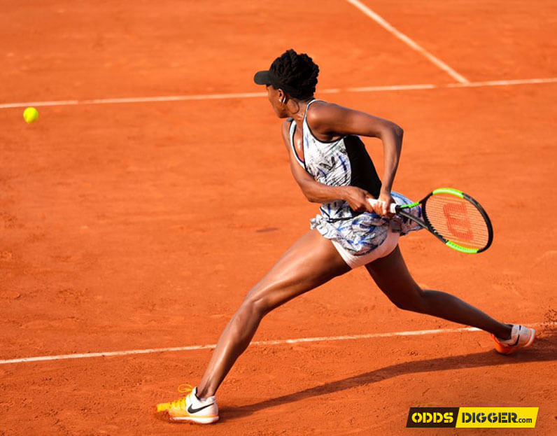Venus Williams taking ball